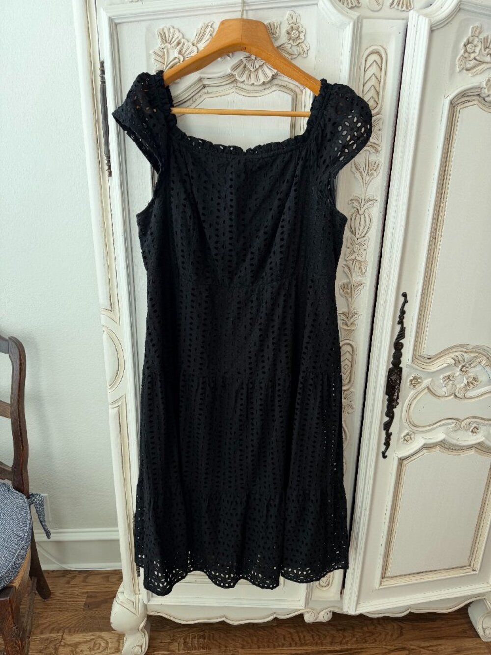 Lane Bryant black eyelet dress 18